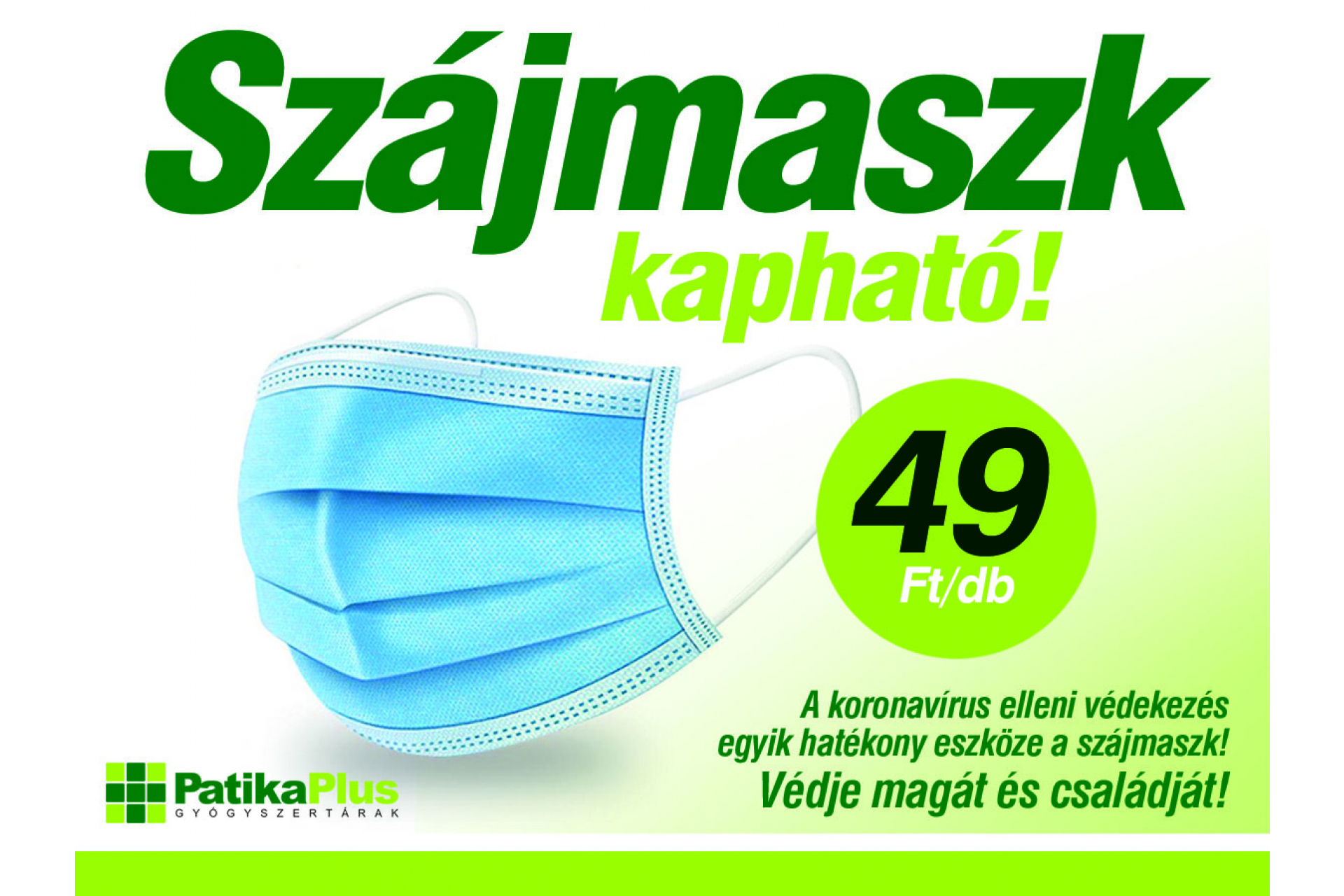 Szájmaszk kapható 49 Ft-ért!