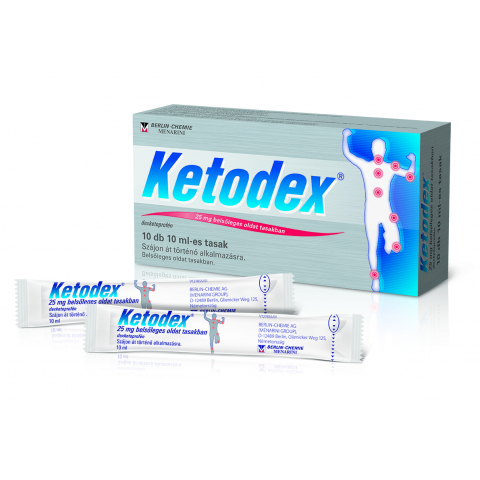 KETODEX® 25mg belsőleges oldat tasakban 10x10ml