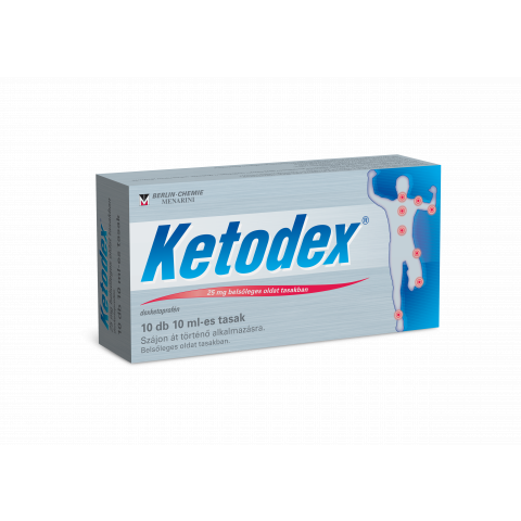 KETODEX® 25mg belsőleges oldat tasakban 10x10ml