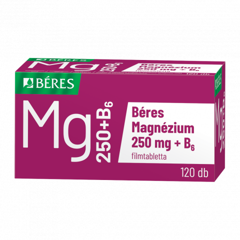 BÉRES MAGNÉZIUM 250mg + B6 filmtabletta 120db