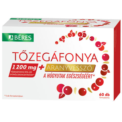 BÉRES TŐZEGÁFONYA + ARANYVESSZŐ filmtabletta 60db