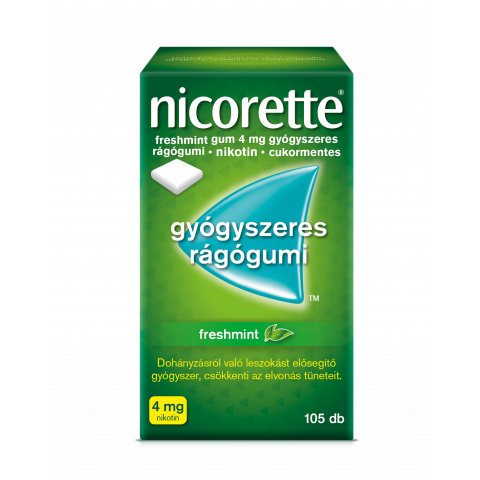 NICORETTE FRESHMINT GUM 4MG GYOGYSZ.RAGOG.105X 