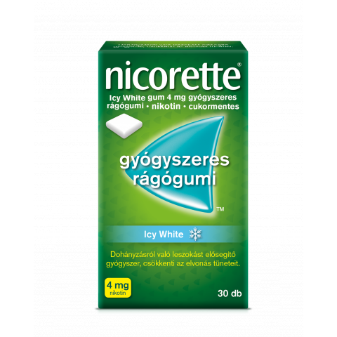 NICORETTE® ICY WHITE GUM 4mg gyógyszeres rágógumi 30db
