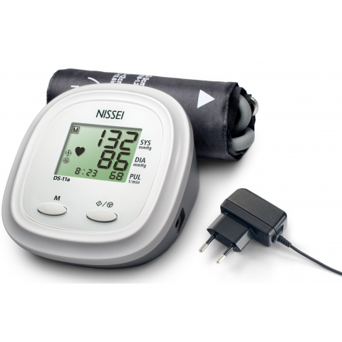 NISSEI DS-11a automata felkaros vérnyomásmérő hálózati adapterrel 1db