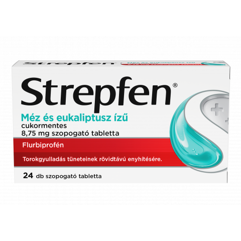 STREPFEN MÉZ ÉS EUKALIPTUSZ ízű cukormentes 8,75mg szopogató tabletta 24db