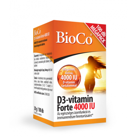 BIOCO D3-VITAMIN FORTE 4000IU tabletta 100db MEGAPACK