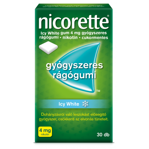 NICORETTE® ICY WHITE GUM 4mg gyógyszeres rágógumi 30db