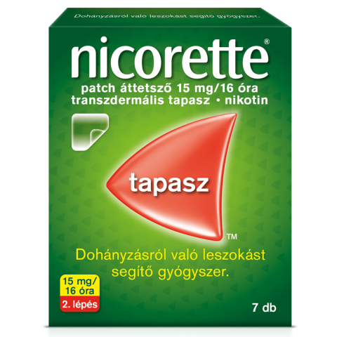 NICORETTE® PATCH áttetsző 15mg/16óra transzdermális tapasz 7db