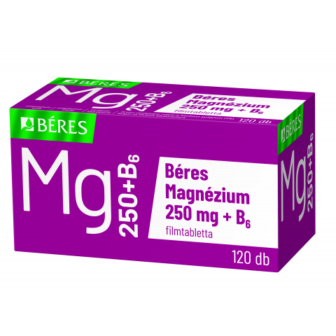 BÉRES MAGNÉZIUM 250mg + B6 filmtabletta 120db