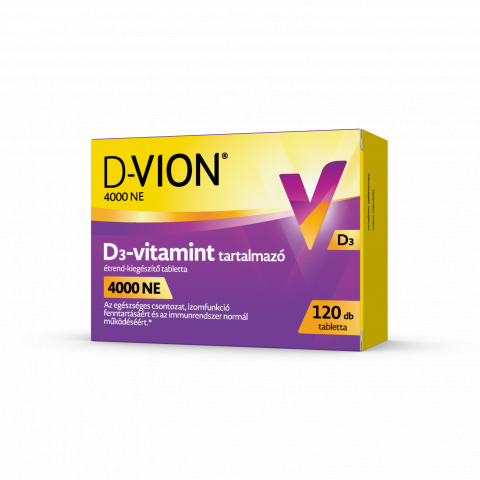 D-VION 4000NE D3-vitamint tartalmazó étrend-kiegészítő tabletta 120db