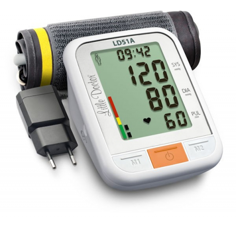 LITTLE DOCTOR LD51A automata felkaros vérnyomásmérő hálózati adapterrel 1db