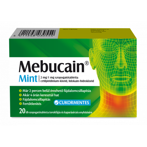 MEBUCAIN MINT 2mg/1mg szopogató tabletta 20db