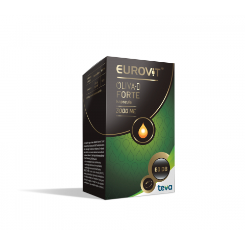 EUROVIT OLIVA-D FORTE 3000NE kapszula D-vitamin extra szűz olívaolajban étrend-kiegészítő 60db 