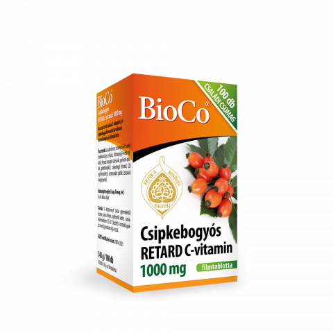 BIOCO CSIPKEBOGYÓS RETARD C-VITAMIN 1000mg - CSALÁDI CSOMAG – filmtabletta 100db